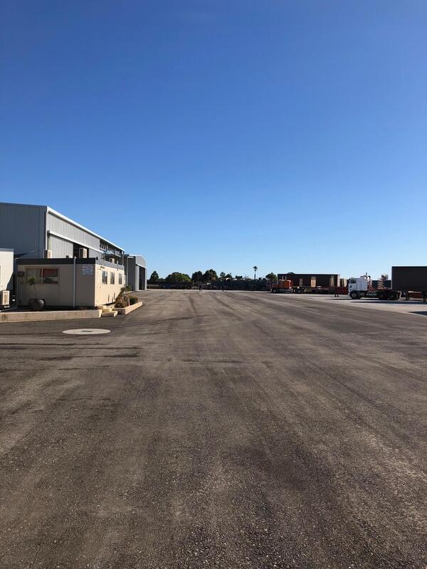 This is a photo of a hardstand driveway which is in the process of being installed by Tenterfield Asphalt & Bitumen Surfacing